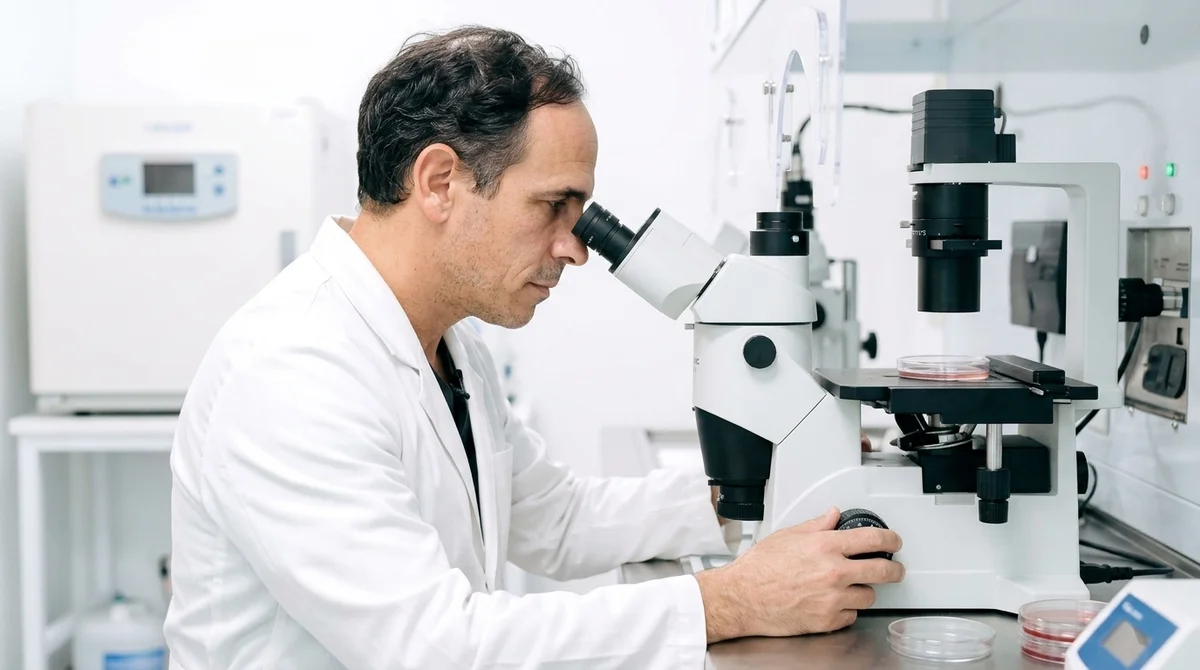 Especialista realizando una evaluación en el laboratorio