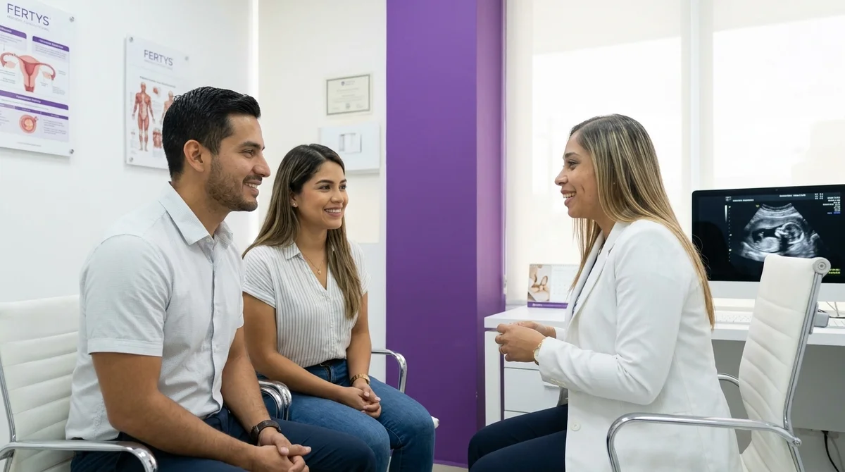Especialista de FERTYS acompañando a una pareja en el consultorio